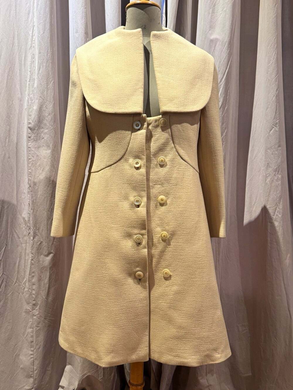 Vintage 1960s Custom Couture Wool Coat L